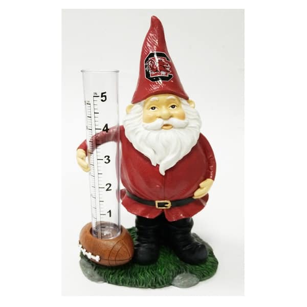 8" Resin Gnome Rain Gauge University of South Carolina Design Bed